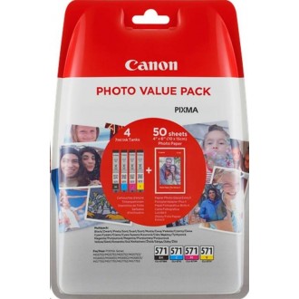 Canon CLI-571 CMYK (0386C005), originálny atrament, CMYK, 4 x 7 ml, 4-pack