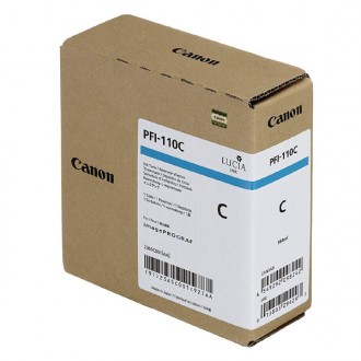Canon PFI-110C (2365C001), originálny atrament, azúrový, 160 ml