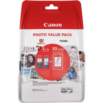 Canon PG-560XL + CL-561XL (3712C004), originálny atrament, +50x Photo Paper GP-501, XL