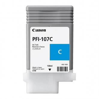 Canon PFI-107C (6706B001), originálny atrament, azúrový, 130 ml