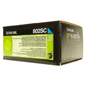 Lexmark 80C2SC0 (80C2SCE), originálny toner, azúrový