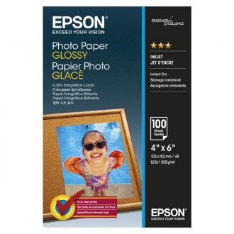 Epson Photo Paper, foto papír, lesklý, biela, 10x15cm, 4x6