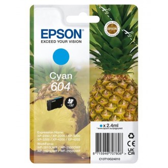 Epson T10G2 (C13T10G24020, 604), originálny atrament, azúrový, 2,4 ml