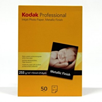 Kodak Professional Inkjet Photo paper, Metallic, papír, biela, A4, A4, 255 g/m2, KPROA4MTL, pro tonerové tiskárny