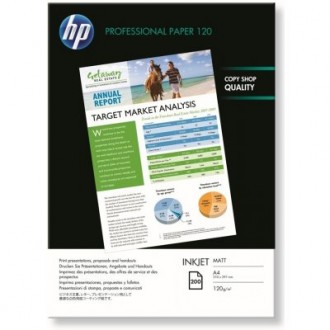 HP Professional Inkjet Paper, biela, 200, ks Q6593A, pro tonerové tiskárny, 210x297mm (A4), A4, 120 g/m2