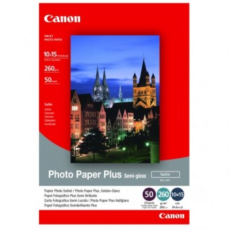 Canon Photo Paper Plus Semi-Glossy, foto papír, pololesklý, saténový, biela, 10x15cm, 4x6