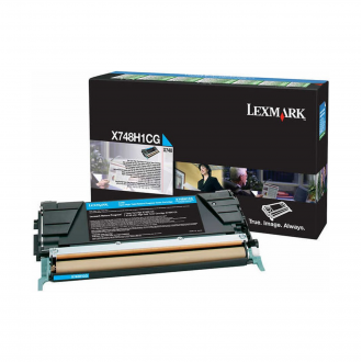 Lexmark X748H1CG, originálny toner, azúrový