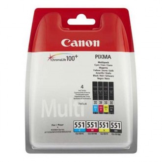 Canon CLI-551CMYK (6509B008), originálny atrament, CMYK, 4 × 7 ml, 4-pack