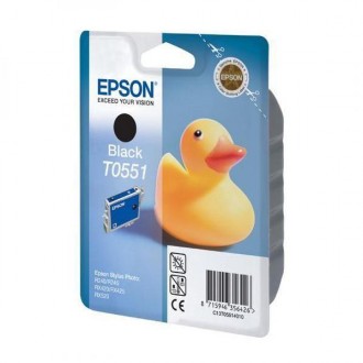 Epson T0551 (C13T055140), originálny atrament, čierny, 8 ml