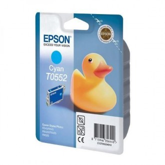Epson T0552 (C13T055240), originálny atrament, azúrový, 8 ml
