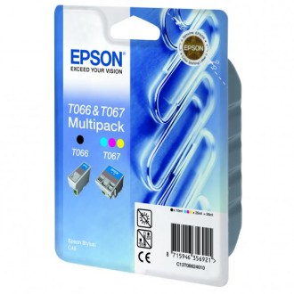 Epson T0662 (C13T06624010), originálny atrament, čierny/farebný, 10 + 25 ml, 2-pack