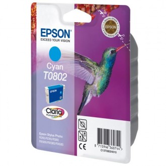 Epson T0802 (C13T08024011), originálny atrament, azúrový, 7,4 ml