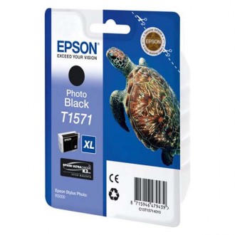 Epson T1571 (C13T15714010), originálny atrament, photo čierny, 25,9 ml
