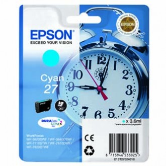 Epson T2702 (C13T27024010), originálny atrament, azúrový, 3,6 ml