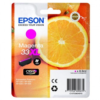 Epson T3363 (C13T33634010, T33XL), originálny atrament, purpurový, 8,9 ml