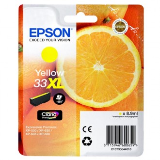 Epson T3364 (C13T33644010, T33XL), originálny atrament, žltý, 8,9 ml
