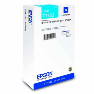 Epson T7552XL (C13T755240), originálny atrament, azúrový, 39 ml