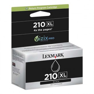 Lexmark 14L0174EXL (#210), originálny atrament, čierny