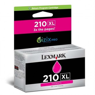 Lexmark 14L0176EXL (#210), originálny atrament, purpurový