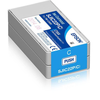 Epson SJIC22P-C (C33S020602), originálny atrament, azúrový, 32,5 ml