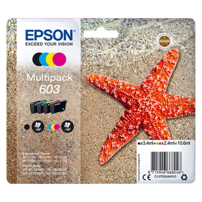 Epson T03U6 (C13T03U64010, 603), originálny atrament, CMYK, 1 x 3,4 ml + 3 x 2,4 ml, 4-pack