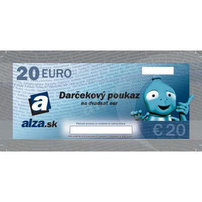 Elektronický darčekový poukaz Alza.sk na nákup tovaru v hodnote 20 €