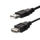 Kábel USB (2.0), USB A M- USB A F, 3m, čierny