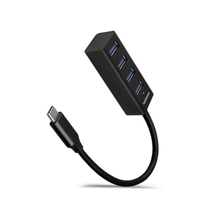 AXAGON HUE-M1C, 4x USB 3.2 Gen 1 MINI hub, kovový, kábel USB-C 20cm