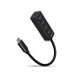 AXAGON HUE-M1C, 4x USB 3.2 Gen 1 MINI hub, kovový, kábel USB-C 20cm