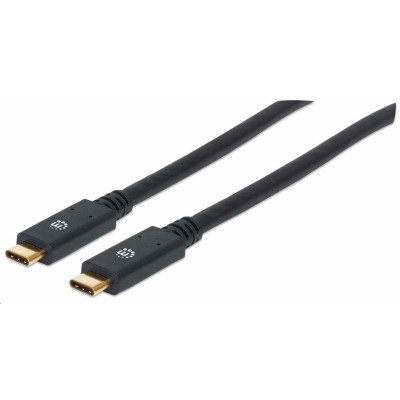 Manhattan USB-C kábel, USB 3.1, Gen 1, USB-C samec na USB-C samec, 5 Gbps, 2m, čierny