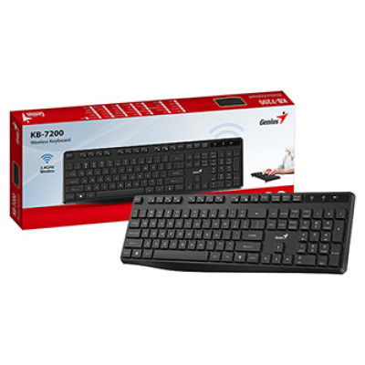 Genius KB-7200, klávesnice AAA, CZ/SK, 2.4 [Ghz], bezdrátová, černá