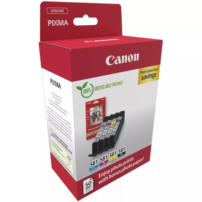 Canon CLI-581 (2106C006), originálny atrament, CMYK, 4 x 5,6 ml, 4-pack