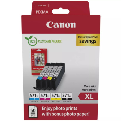 Canon CLI-571XL (0332C006), originálny atrament, CMYK, 4 x 11 ml , 4-pack