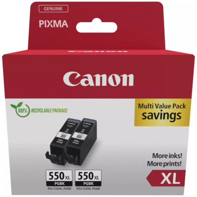 Canon PGI-550XL (6431B010), originálny atrament, čierny, 2 x 15 ml, XL 2-pack