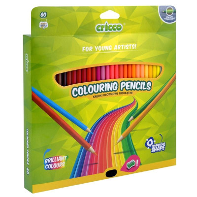 Pastelky Cricco - trojhranné, 60 ks farieb, blister