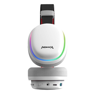 Marvo MONKA ECHO, slúchadlá s mikrofónom, biela, podsvietená, Tri-mode