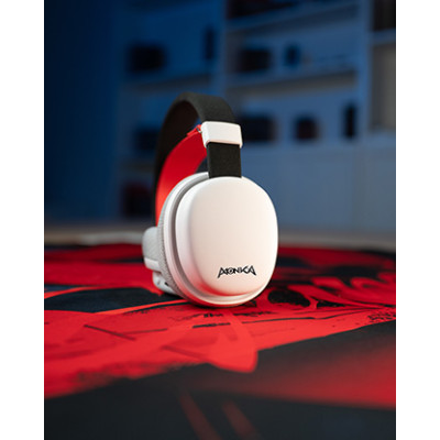 Marvo MONKA ECHO, slúchadlá s mikrofónom, biela, podsvietená, Tri-mode