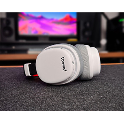 Marvo MONKA ECHO, slúchadlá s mikrofónom, biela, podsvietená, Tri-mode