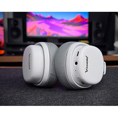 Marvo MONKA ECHO, slúchadlá s mikrofónom, biela, podsvietená, Tri-mode