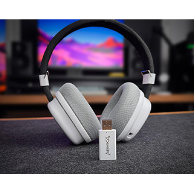 Marvo MONKA ECHO, slúchadlá s mikrofónom, biela, podsvietená, Tri-mode