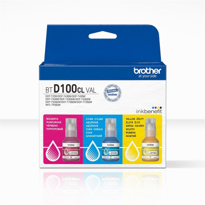 Brother BT-D100CLVAL, originálny atrament, CMY, 3-pack