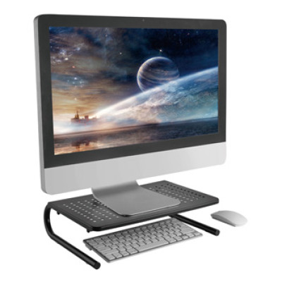 Podstavec pod monitor, čierny, oceľ-plast, Powerton
