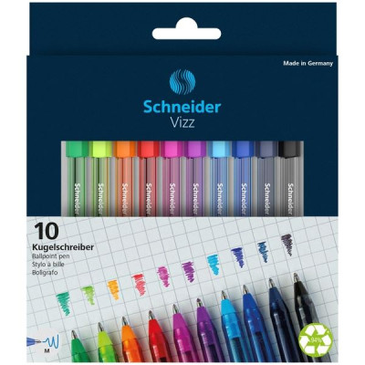 Guľôčkové pero Schneider Vizz Box - sada 10 farieb