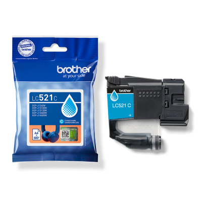 Brother LC-521C, originálny atrament, azúrový