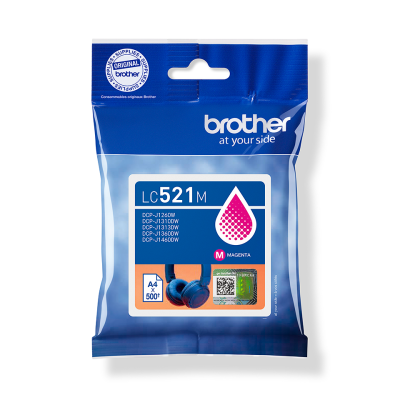 Brother LC-521M, originálny atrament, purpurový