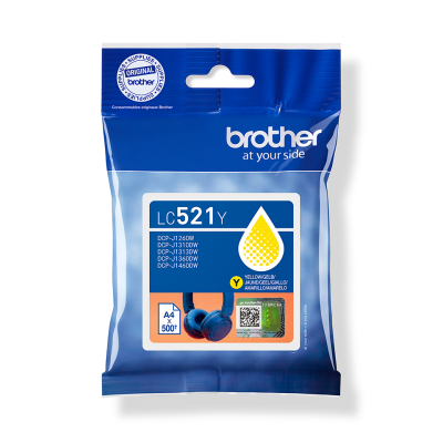 Brother LC-521Y, originálny atrament, žltý