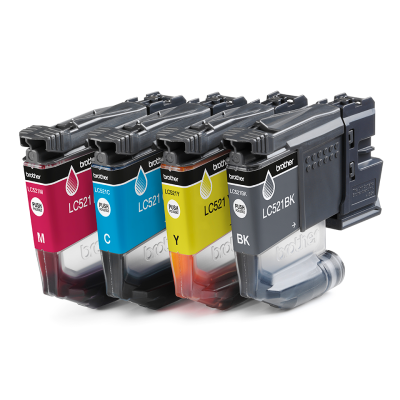 Brother LC-521VAL, originálny atrament, CMYK, 4-pack