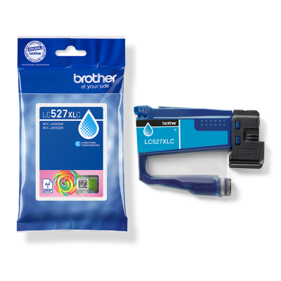 Brother LC-527XLC, originálny atrament, azúrový