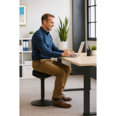 Powerton ERGO BALANC Balančná ergonomická stolička, čierna
