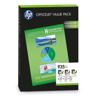 HP F6U78AE (935XL), originálny atrament, CMY, 3 × 9.5 ml, 3-pack